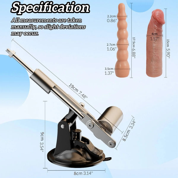 Plug-in electric gun machine, small masturbator with fake penis simulation dildo