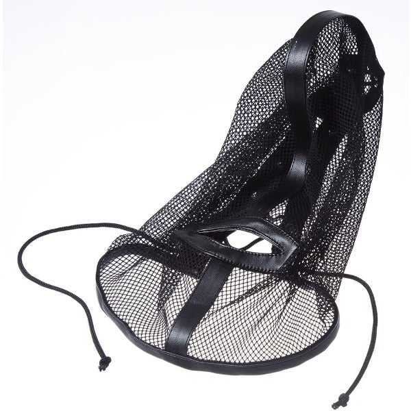 Mesh See Through Masquerade Mask Adjustable Breathable Leather Head Full Face Mask for Costume Halloween Party Hood Mask