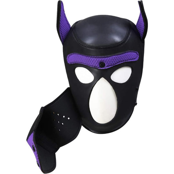 Neoprene Dog Full Face Puppy Mask Removable Pup Hood Halloween Mask
