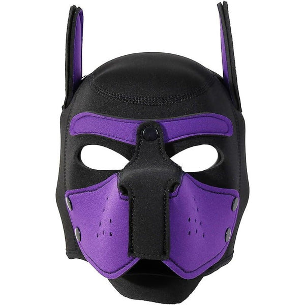 Neoprene Puppy Face Muzzle Dog Removable Full Head Hood Mask With Ears (One Size)
