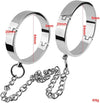 Stainless steel wrist ankle cuffs chrome plated, silver metal bracelet wrist anklet pair of restraints bondage game