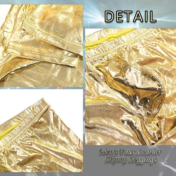 WINTOFW Men's Faux Leather Skinny Leggings Slim Fit Pants Tight Long Trousers men's faux leather pants men's faux leather pants