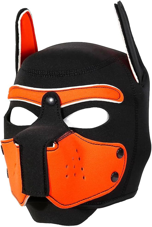 Neoprene Puppy Face Muzzle Dog Removable Full Head Hood Mask With Ears (One Size)