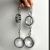 Stainless steel wrist ankle cuffs chrome plated, silver metal bracelet wrist anklet pair of restraints bondage game