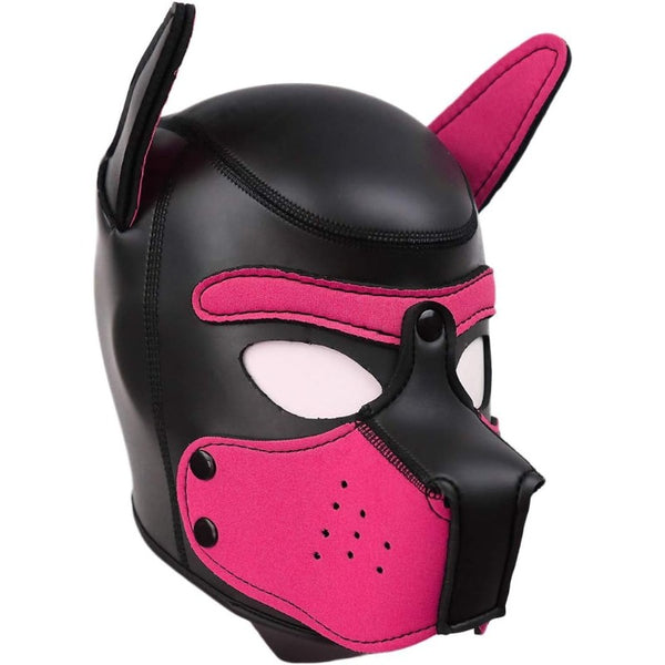 Neoprene Dog Full Face Puppy Mask Removable Pup Hood Halloween Mask