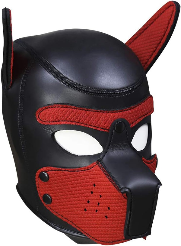 Neoprene Dog Full Face Puppy Mask Removable Pup Hood Halloween Mask
