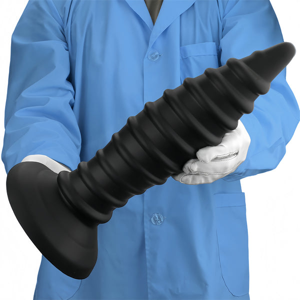 Threaded silicone tip super large super long giant penis anal plug fisting supplies