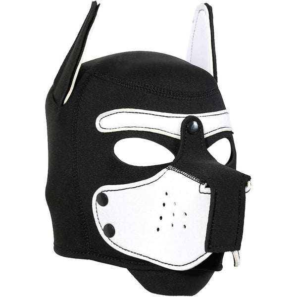 Neoprene Puppy Face Muzzle Dog Removable Full Head Hood Mask With Ears (One Size)