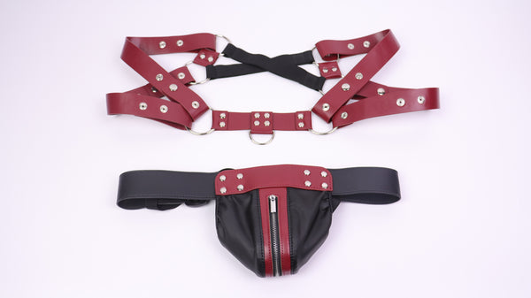 Spartan Lion gladiator style studded suspenders and groin protector