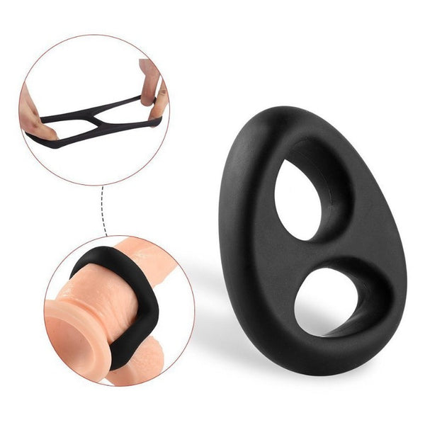 Male Scrotum Testicle Squeeze Rings-Chastity-Cage-Stretcher Enhancer Delay Ball