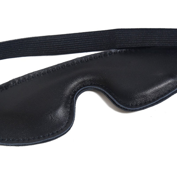 Double-layer leather eye mask with elastic strap