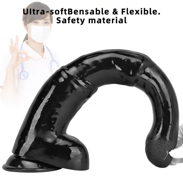 HORSE DILDO ANAL GIANT PVC 18 INCH LONG BLACK