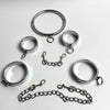 Stainless steel wrist ankle cuffs chrome plated, silver metal bracelet wrist anklet pair of restraints bondage game