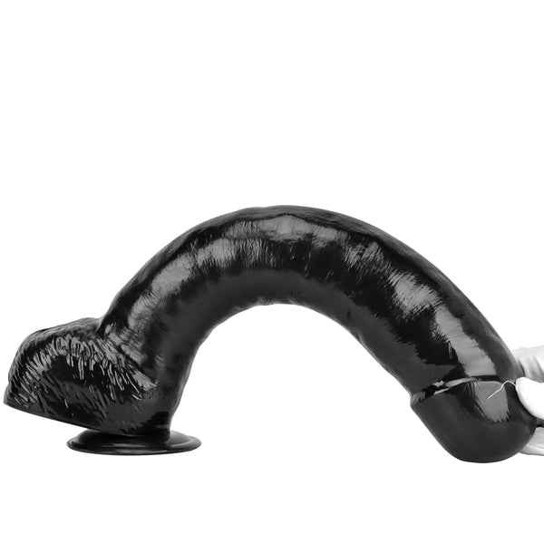 15.5 Inch Huge Black PVC Suction Cup Realistic Dildo