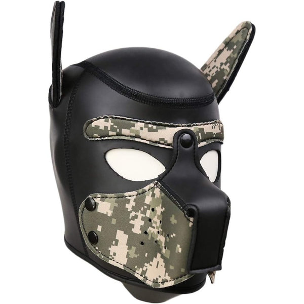 Neoprene Dog Full Face Puppy Mask Removable Pup Hood Halloween Mask