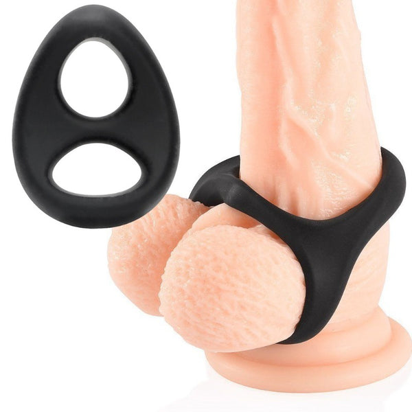 Male Scrotum Testicle Squeeze Rings-Chastity-Cage-Stretcher Enhancer Delay Ball