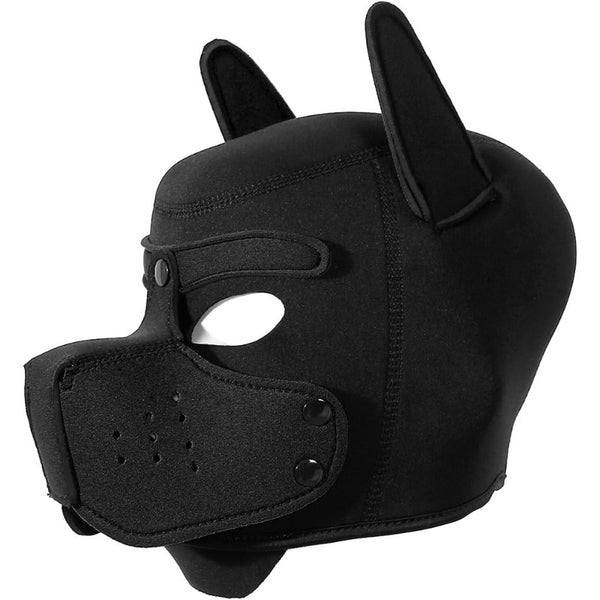 Neoprene Puppy Face Muzzle Dog Removable Full Head Hood Mask With Ears (One Size)