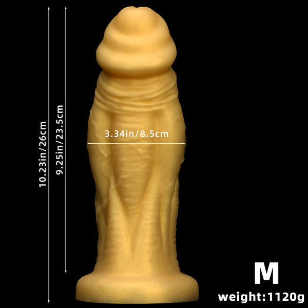 Realistic thick silicone dildo, unisex