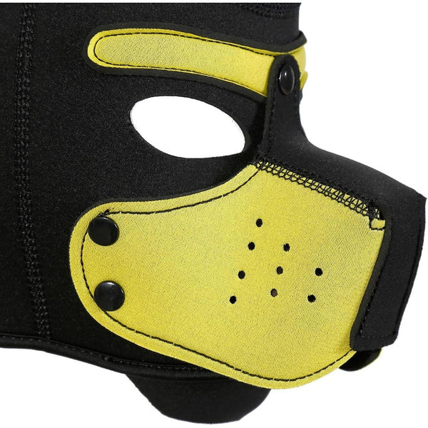 Neoprene Puppy Face Muzzle Dog Removable Full Head Hood Mask With Ears (One Size)