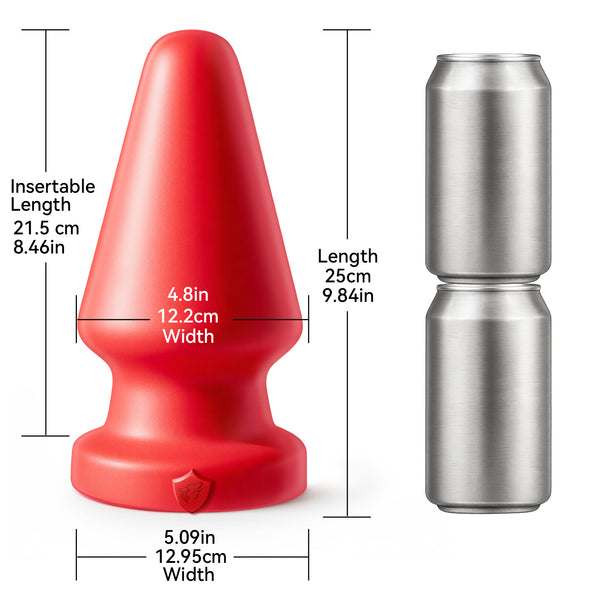 9.8 Inch Food Grade Platinum Silicone Stretcher Grip - FDA Standard Compliant Material - X Large Giant Anal Butt Plug - Vac-U-Lock System - Sex Toys for Men and Women (Black, X Large)