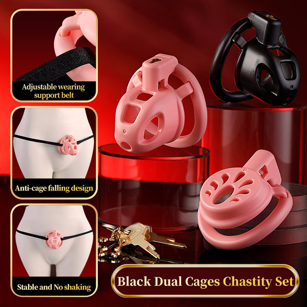 Flat & Small Chastity Cage Set