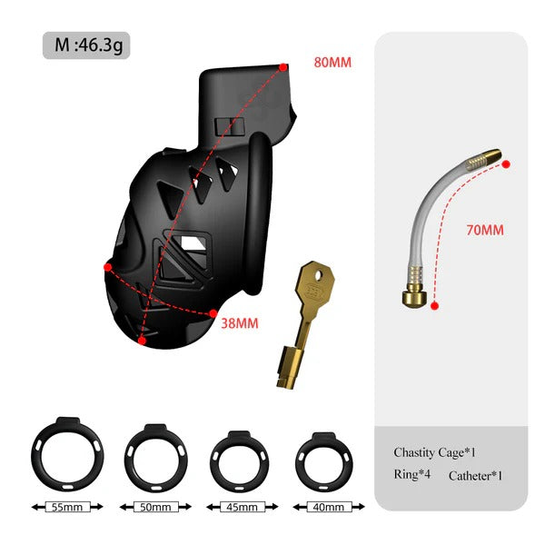 LOCKINK Rattlesnake Plastic Male Chastity Cage Belt With Anal Plug