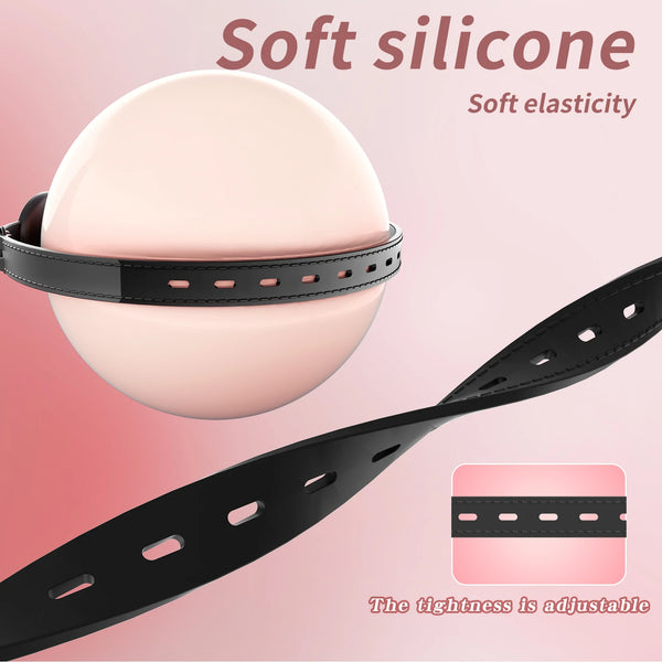 New silicone gag BDSM breathable ball-shaped gag adjustable strap gag