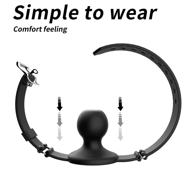 New silicone gag BDSM breathable ball-shaped gag adjustable strap gag