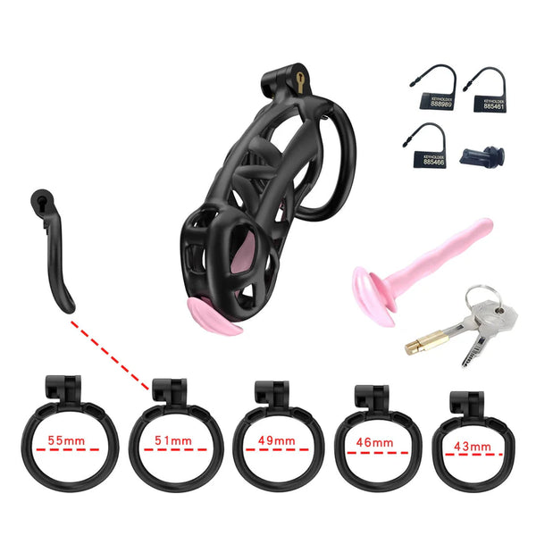 Black chastity belt urethra