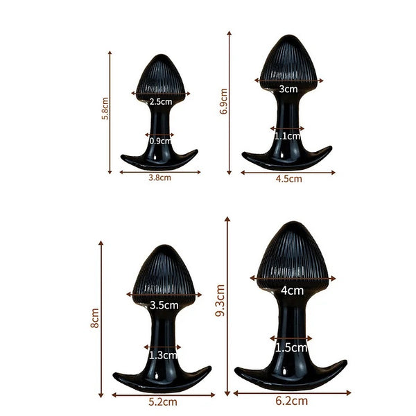 Mushroom head TPE butt plug 4-piece set
