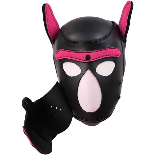 Neoprene Dog Full Face Puppy Mask Removable Pup Hood Halloween Mask