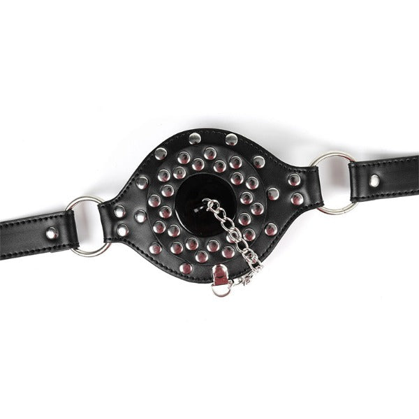 Faux Leather Harness Leather Stud Open Mouth Gag Gift Bondage Mouth Restraint