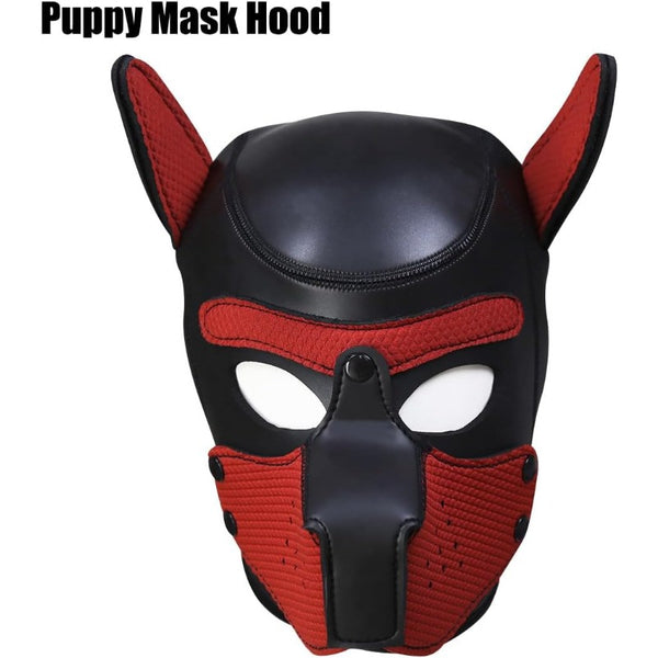 Neoprene Dog Full Face Puppy Mask Removable Pup Hood Halloween Mask