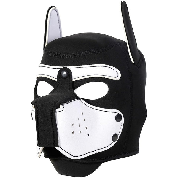 Neoprene Puppy Face Muzzle Dog Removable Full Head Hood Mask With Ears (One Size)