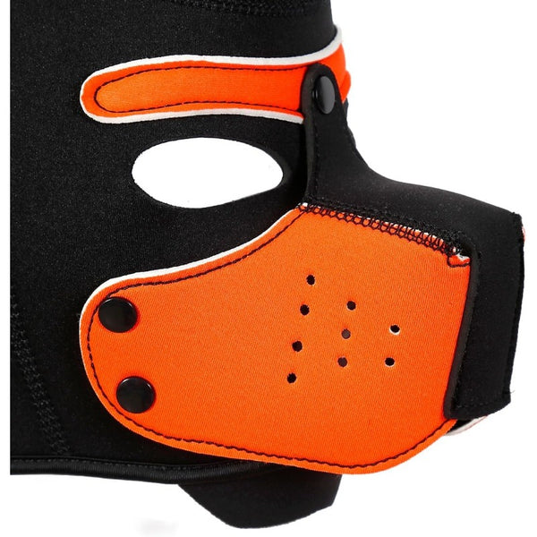 Neoprene Puppy Face Muzzle Dog Removable Full Head Hood Mask With Ears (One Size)