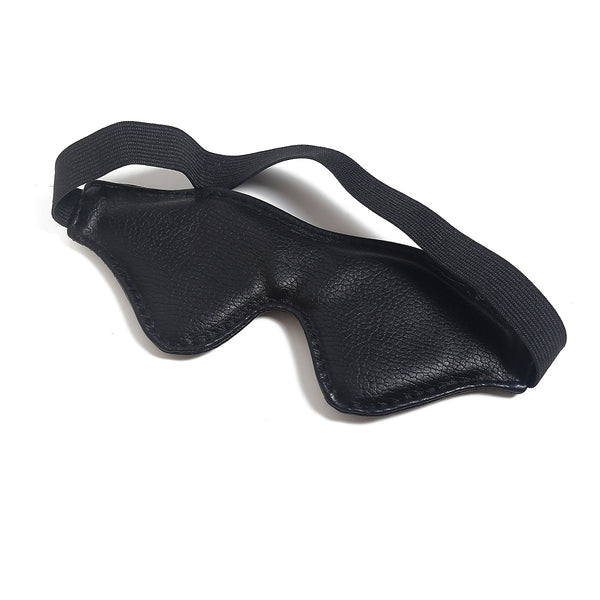 Leather eye mask with elastic strap