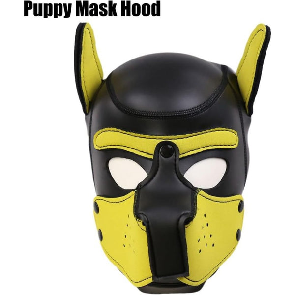 Neoprene Dog Full Face Puppy Mask Removable Pup Hood Halloween Mask