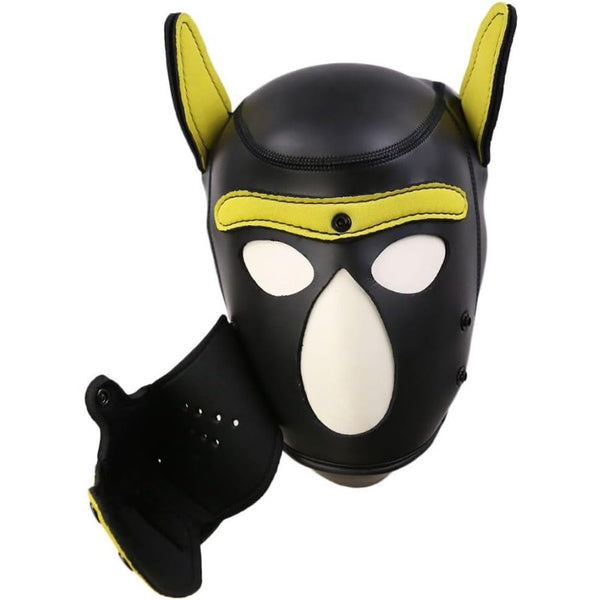 Neoprene Dog Full Face Puppy Mask Removable Pup Hood Halloween Mask