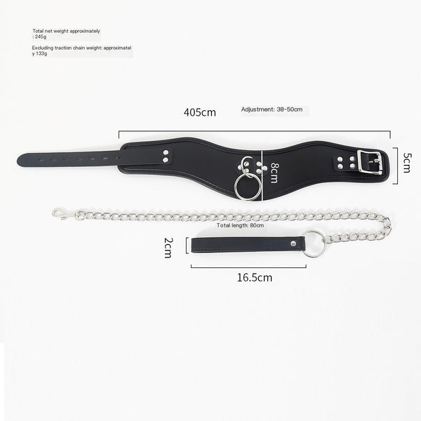 Soft PU leather Leather Bondage Posture Collar neck collar Restraint with leash