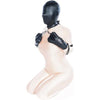 Leather BDSM Restraint Set,Bondage Hoods and Glove Restraints Kits Puppy Glove Fetish Wear Suits for Love Game