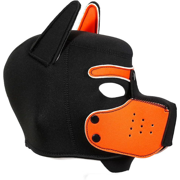 Neoprene Puppy Face Muzzle Dog Removable Full Head Hood Mask With Ears (One Size)