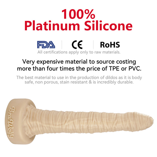 20" Old Joe 100% Food Grade Platinum Silicone Cock- FDA Standard Compliant Material-X Large Extra Long Shaft - Giant Dildo Anal with Rich Folds -Va c-U-Lock System - Sex Toys (Beige, X Large)