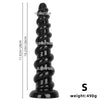Black Threaded Ribbed 13 Inch Dildo