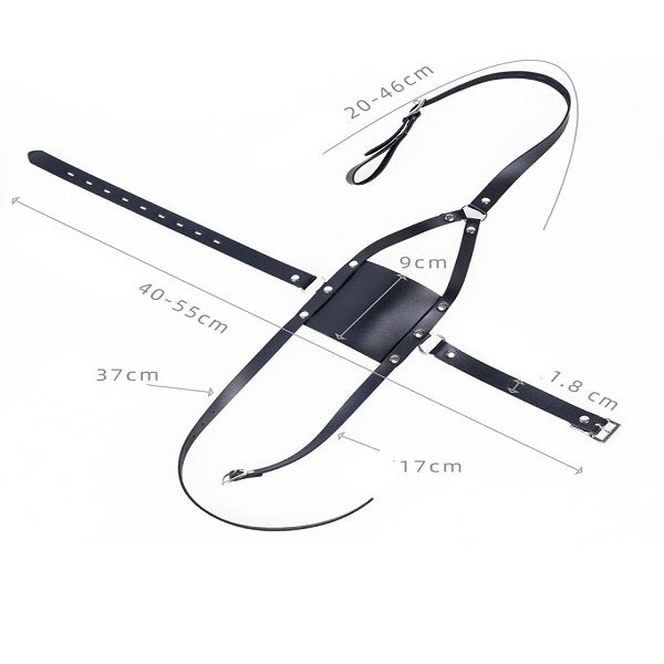 Black harness-type mask silicone gag soft rubber mouth plug