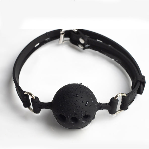Bondage silicone open ball breathable mouth plug unisex