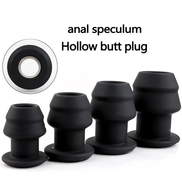 Male Hollow Plug Anal Cleaner Spreader Dilator Enemas Tunnel Speculum Expander