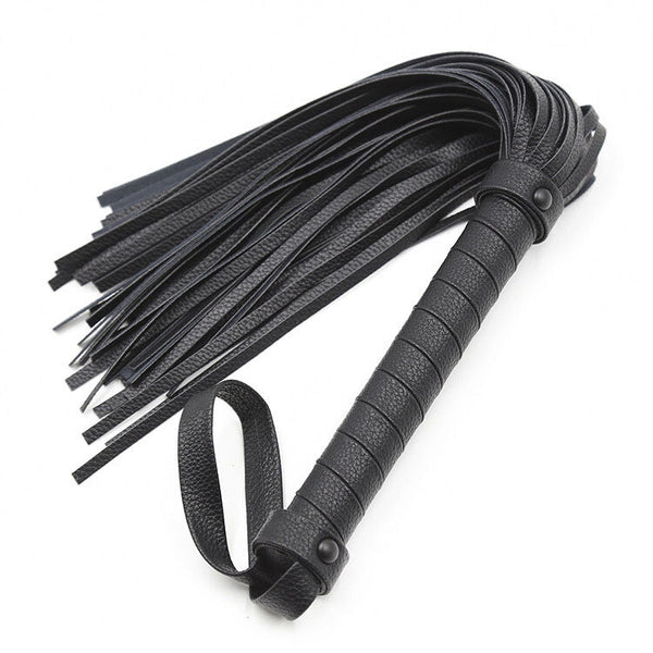 Handle tassel genuine leather whip whip bondage belt queen black tail